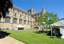 Marquees in Peterborough Cathedral Cloisters